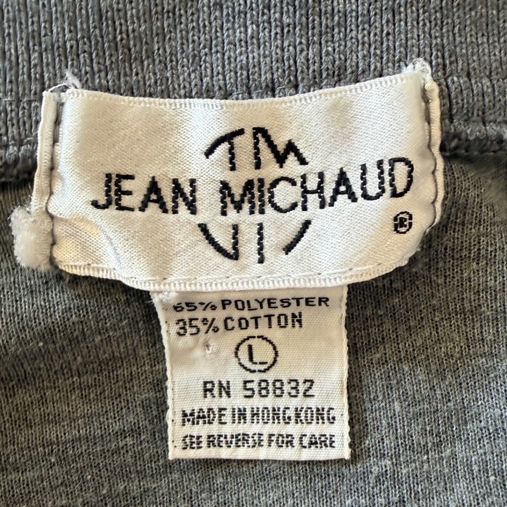 Vintage 80s 90s Jean Michaud Striped Henley Knit Shirt Men Sz L Colorblock Snap - Picture 4 of 4
